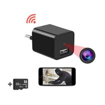 Carregador de Celular Espião com Câmera Oculta WIFI + Cartão de 32GB
