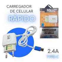 Carregador de celular rapido type-c 2.4a - maxmidia