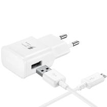 Carregador de celular samsung micro usb v8 branco com nota fiscal / garantia