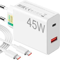 Carregador de Celular Turbo 45W PD USB com cabo Type-C 1 Metro LEHMOX - LE-407 A+C Carregador de Celular Turbo 45W PD USB com cabo Type-C 1 Metro LEHMOX - LE-407 A+C