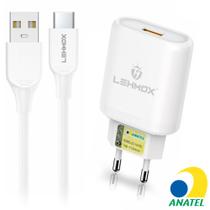 Carregador de Celular USB 3.1A com Cabo Type-C 1 Metro LEHMOX - LE-521 TYPEC