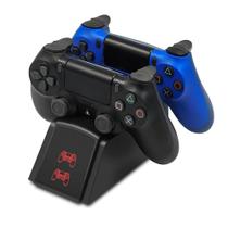 Carregador de controlador PS4, base de carregamento rápido USB duplo sem fio