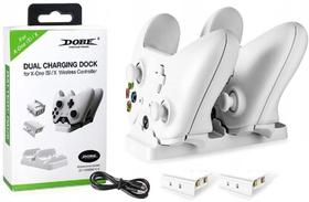 Carregador De Controle Compatível com Xbx One Dock + 2 Baterias 300mah Dobe Branca