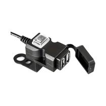 Carregador De Moto À Prova d'Água Com USB Duplo E Interruptor Liga/Desliga, Carregamento Rápido,