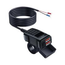 Carregador De Moto Dual USB 100W PD QC3.0 À Prova d'Água Com Voltímetro Digital 12V Carregador De Moto Dual USB 100W PD QC3.0 À Prova d'Água Com Voltímetro Digital 12V