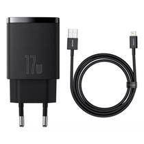 Carregador De Parede 17w Baseus 3x Usb Com Cabo 1m