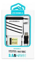 Carregador De Parede 3.6a Carga Turbo 2 Usb Com Cabo Tipo C Carregador De Parede 3.6a Carga Turbo 2 Usb Com Cabo Tipo C