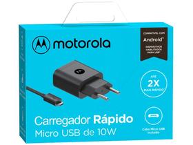 Carregador de Parede Carga Rápida para Android com Cabo Micro USB 1m Motorola Original