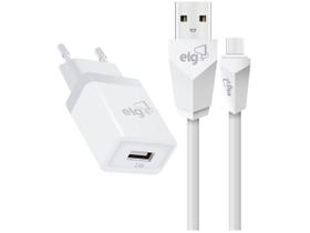 Carregador de Parede Carga Rápida Universal USB - com Cabo USB-C 1m Elg Evolution KTC10W Carregador de Parede Carga Rápida Universal USB - com Cabo USB-C 1m Elg Evolution KTC10W