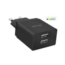 Carregador de Parede Geonav com 2 Saídas USB Entrada 100-240V Saída 3,4A Preto