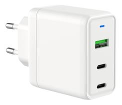 Carregador de Parede Goldentec GaN Fast Charge 2 USB-C 65W + 1 USB 3.0 30W