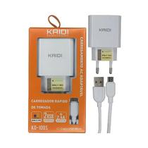 Carregador de Parede Micro USB V8 KAIDI KD-301S 2 Saidas 12W