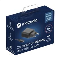 Carregador De Parede Motorola Turbo Power 10w, Cabo MicroUsb