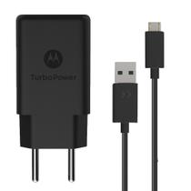 Carregador De Parede Motorola Turbo Power 15w Com Cabo Micro Usb Preto