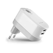 Carregador de Parede Multilaser 2 Portas USB 2,4A com Timer e Plug Dobrável Branco CB139