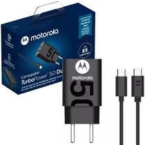 Carregador De Parede Original Motorola Turbo Power Duplo 50w Cabo Usb-C - Moto G60s, Edge 30 Neo, Edge 30 Fusion, Edge 30 Pro e Edge 30 Ultra, edge 40