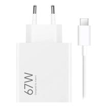 Carregador de Parede Original Xiaomi Mi Turbo MDY-12-EH USB-A 67W - Branco + Cabo USB-C