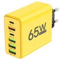 Carregador de Parede para Celular Fonte Turbo 65w 4 USBC 2 TipoC Qc 3.0 carga Ultra Rápida