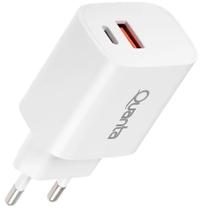 Carregador de Parede Quanta CTCACR2 com USB-A QC3,0 USB-C de 20W - Branco