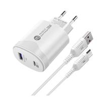 Carregador De Parede Rápido 38w Pd20w Power3.0 Usb Tipo C Cabo Para Xiaomi Iphone Samsung