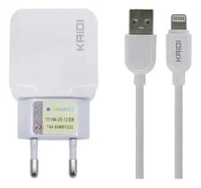Carregador De Parede Rápido Com Entrada Dupla USB Com Cabo USB A Para 8 11 12 13 14 Cor Branco Carregador De Parede Rápido Com Entrada Dupla USB Com Cabo USB A Para 8 11 12 13 14 Cor Branco