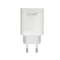 Carregador De Parede Tipo C Com 20W PD Charger iWill Branco Carregador De Parede Tipo C Com 20W PD Charger iWill Branco