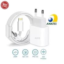 Carregador De Parede Turbo 20w + Cabo Tipo C Cor Branco Compativel Iphon SE - Inova
