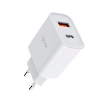 Carregador de Parede Turbo 20W Duo USB USB-C QC 3.0 Branco Geonav - CH20PDQC