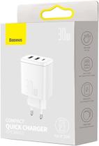 Carregador De Parede Turbo Triplo Usb Baseus Mini 30w Carregador De Parede Turbo Triplo Usb Baseus Mini 30w