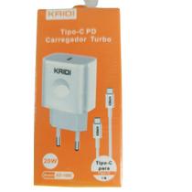 Carregador De Parede Turbo Usbc Kaidi Kd108c Com Cabo 1 Mt