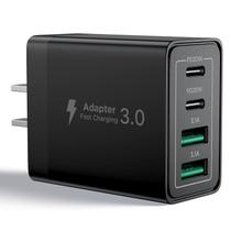 Carregador de parede USB C Aioneus 40W QC+ PD Carregamento rápido de 4 portas