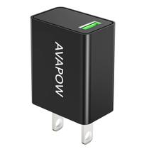 Carregador de parede USB C AVAPOW 18W de carregamento rápido preto Carregador de parede USB C AVAPOW 18W de carregamento rápido preto