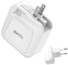 Carregador de Parede Yookie KI35Y 65W USB-A + USB-C Bivolt 50-60HZ - Branco Carregador de Parede Yookie KI35Y 65W USB-A + USB-C Bivolt 50-60HZ - Branco