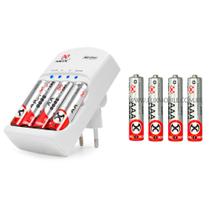 Carregador de Pilha + 4 Pilhas AA Tamanho TradicionaL e 4 Pilhas AAA Palito