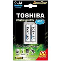 Carregador de Pilha USB TNHC-6GME2 CB (C/2 Pilhas AA 2000 MAh) Toshiba F002