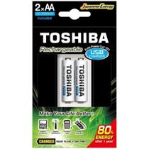 Carregador de Pilha USB TNHC-6GME2 CB (C/2 Pilhas AA 2000 MAh) Toshiba