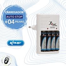 Carregador De Pilhas Aa/aaa/9v + 4 Pilhas Aa 2700 Mah Knup