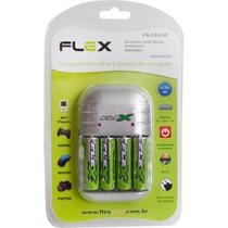 Carregador de Pilhas AA/AAA/9V FXC03-4P Flex Carregador de Pilhas AA/AAA/9V FXC03-4P Flex