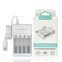 Carregador de Pilhas AA e AAA Cabo USB Pujimax PJ-N402W Alta Qualidade Carregador de Pilhas AA e AAA Cabo USB Pujimax PJ-N402W Alta Qualidade