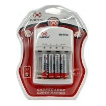 Carregador De Pilhas c/ 4 Pilhas AAA Auto Stop MO-CP52 Mox Carregador De Pilhas c/ 4 Pilhas AAA Auto Stop MO-CP52 Mox