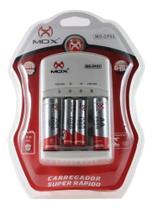 Carregador de Pilhas Com 2AA e 2AAA Auto Stop Mox CP53