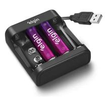 Carregador de Pilhas e Baterias Micro USB - Acompanha 2 Pilhas AA 1500Mah - Elgin Carregador de Pilhas e Baterias Micro USB - Acompanha 2 Pilhas AA 1500Mah - Elgin