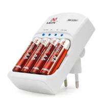 Carregador De Pilhas E Pilhas Mox 4 pilhas palito excelentes