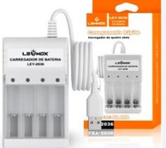 Carregador De Pilhas Fonte De Quatro Slots Carregamento Rápido Lehmox 2043