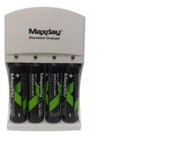 Carregador De Pilhas Palito E Média Com 4 Pilhas Aa 4800mah