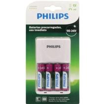 Carregador De Pilhas Philips + 4 Pilhas AA Recarregáveis - Scb2445nb Carregador De Pilhas Philips + 4 Pilhas AA Recarregáveis - Scb2445nb
