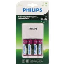 Carregador De Pilhas Philips Com 4 Pilhas Aa De 2450Mah