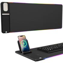 Carregador de telefone sem fio e mouse pad RGB para jogos Mahensy