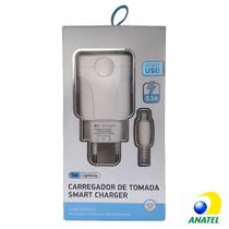 Carregador de Tomada 2 Portas USB Smart 5.1A Lightning 1,0 Metro