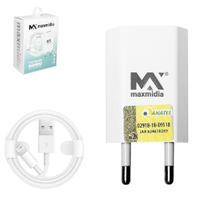 Carregador de tomada bivolt rapido com 1 saida usb 2.1a + cabo ip5 / 6 / 7 / 8 / x maxmidia 1m - DYN Carregador de tomada bivolt rapido com 1 saida usb 2.1a + cabo ip5 / 6 / 7 / 8 / x maxmidia 1m - DYN